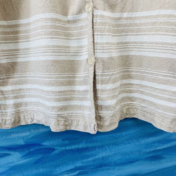 Caran New York Button Front Blouse Linen Sz 2X Roll Tabbed Sleeves Tunic VTG 2X - Picture 4 of 16